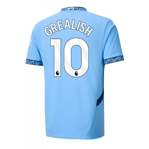 Fotballdrakt Herre Manchester City Jack Grealish #10 Hjemmedrakt 2024-25 Kortermet